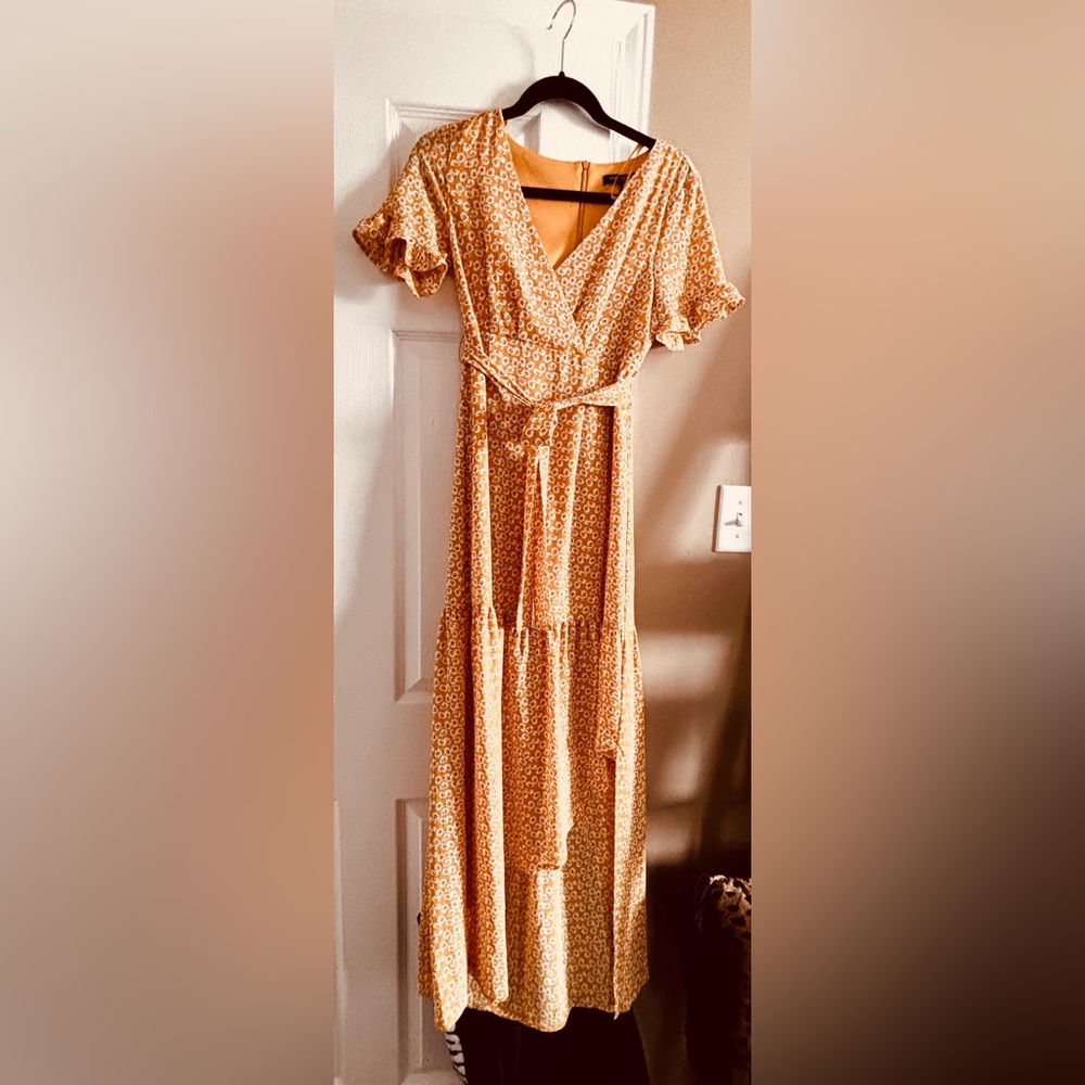 One Clothing Mustard Floral Maxi Dress